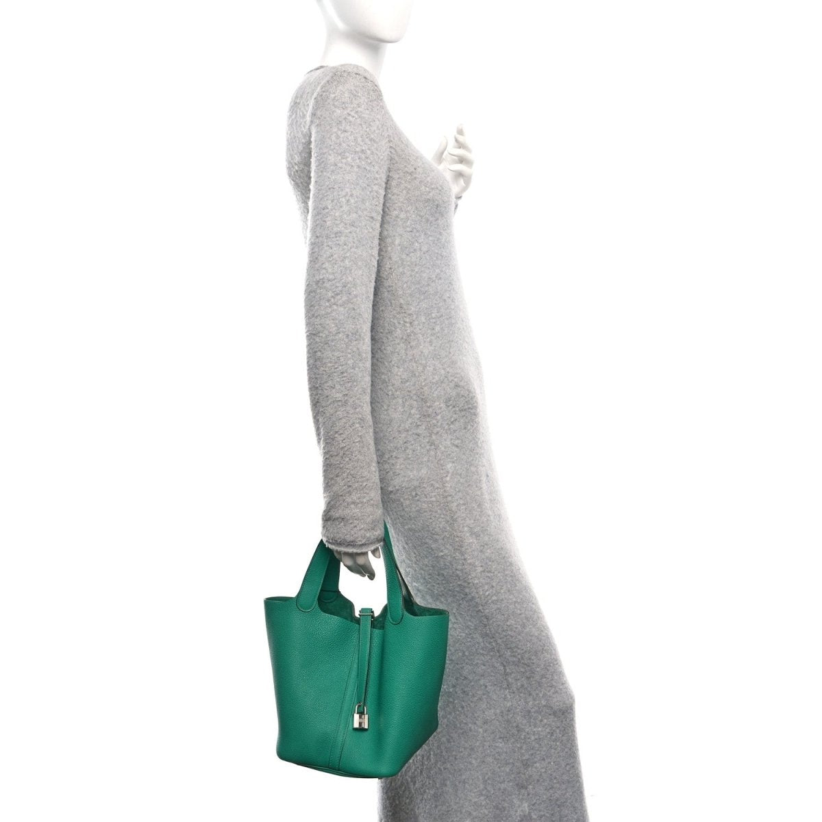 Taurillon Clemence Picotin Lock 22 MM Tote Vert Jade - NEESTRA