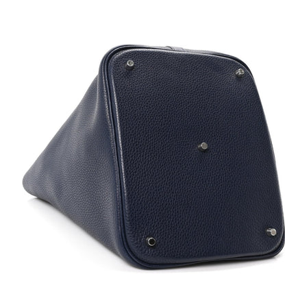 Taurillon Clemence Picotin Lock 26 GM Tote Bleu Nuit - NEESTRA