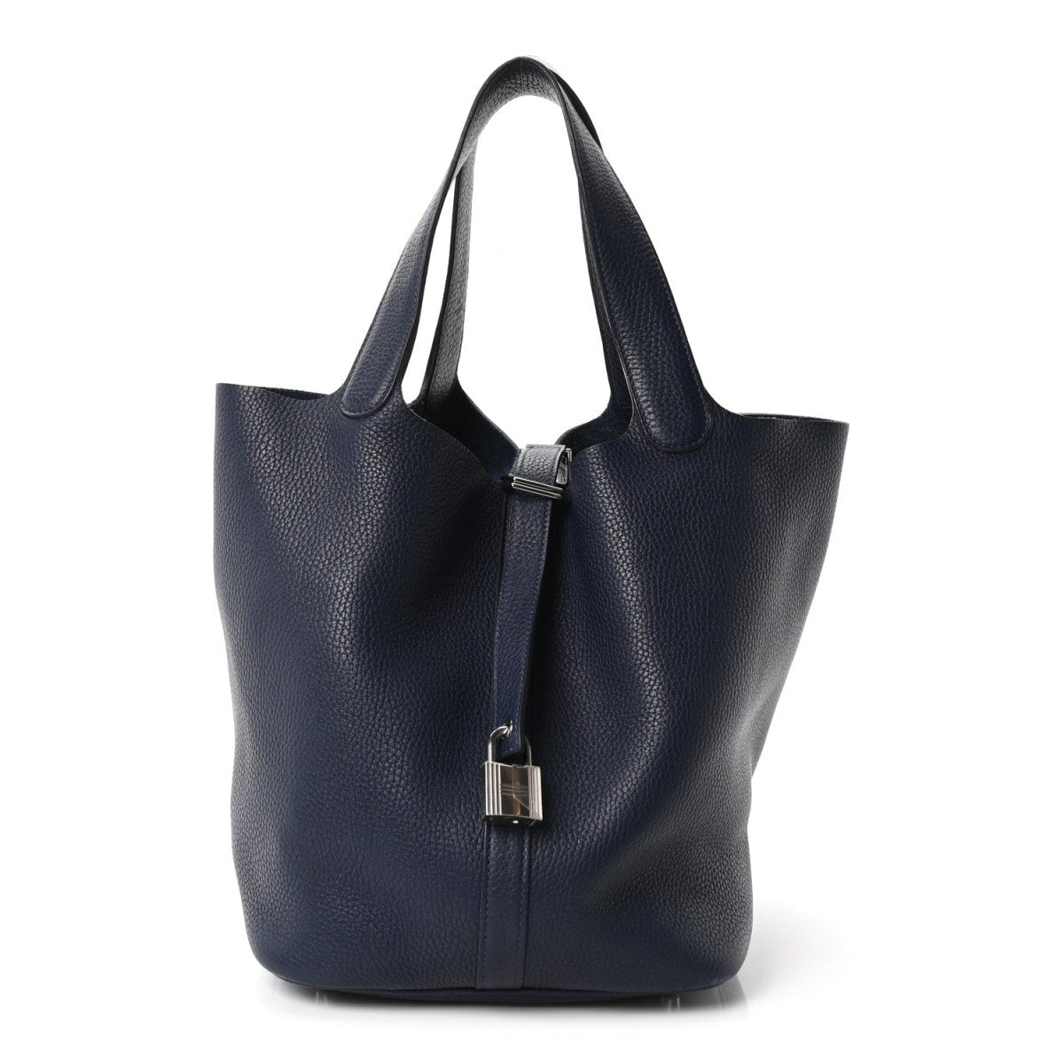 Taurillon Clemence Picotin Lock 26 GM Tote Bleu Nuit - NEESTRA