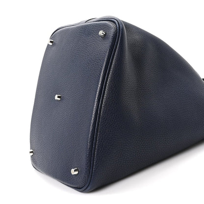 Taurillon Clemence Picotin Lock 26 GM Tote Bleu Nuit - NEESTRA