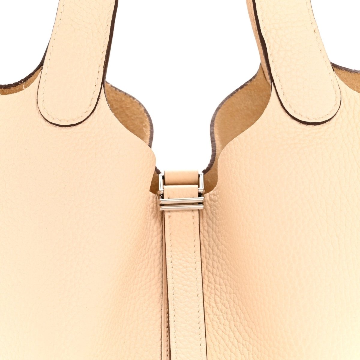 Taurillon Clemence Picotin Lock Bucket Bag 22mm Nata - NEESTRA