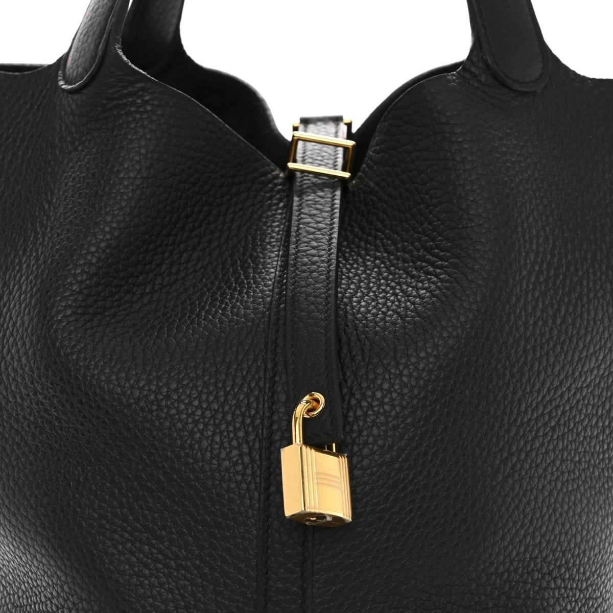 Taurillon Clemence Picotin Lock Tote Bag Calfskin Leather 22mm Black - NEESTRA