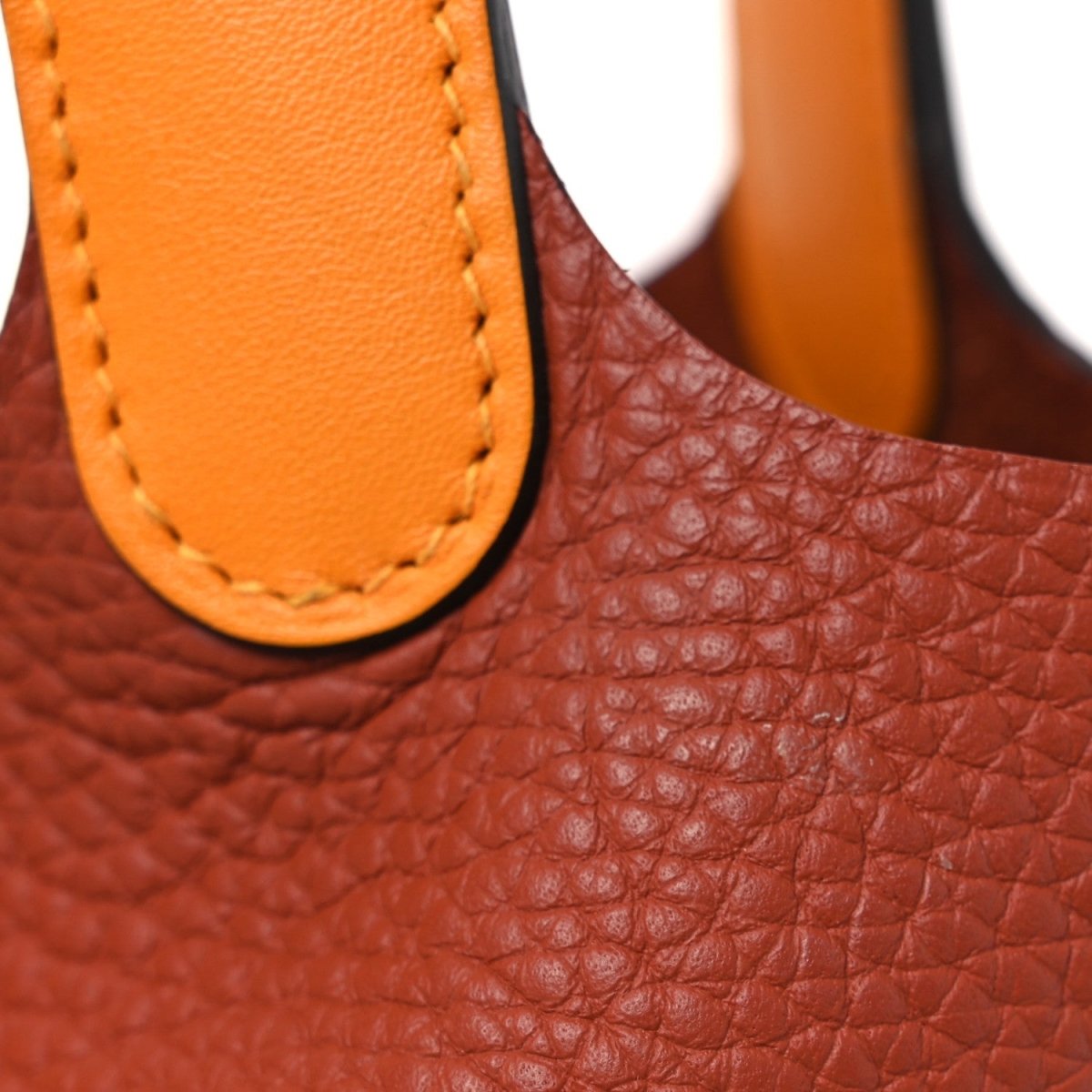 Taurillon Clemence Swift Picotin 18 PM Leather Tote Cuivre - NEESTRA
