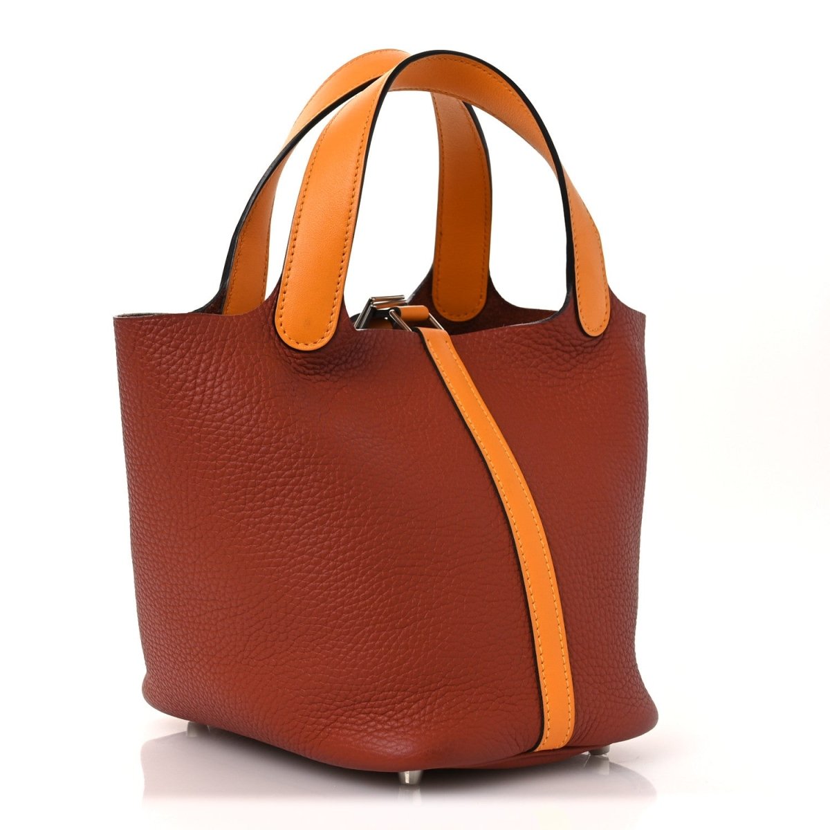 Taurillon Clemence Swift Picotin 18 PM Leather Tote Cuivre - NEESTRA