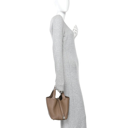 Taurillon Maurice Picotin Lock 18 PM Bucket Bag Beige - NEESTRA