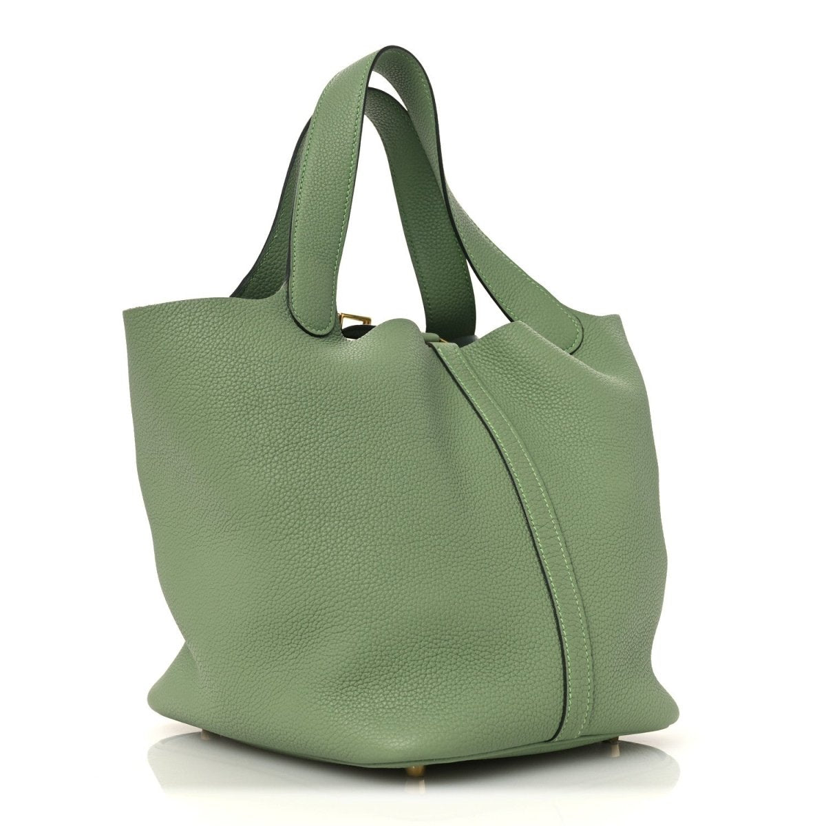Taurillon Maurice Picotin Lock 22mm Vert Criquet Bucket Bag - NEESTRA